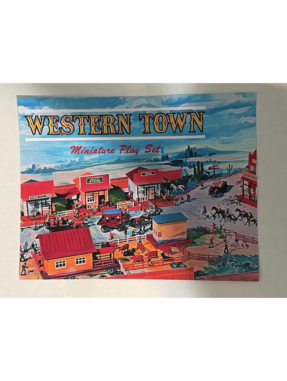 Marx Western Town PRINT Paper Poster Ad Promo 8.5”x11” HK-8933 Toy Dodge City